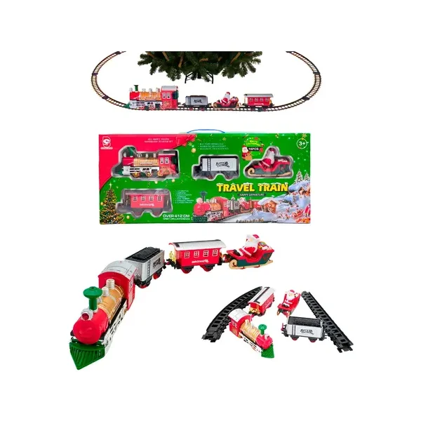 Tren Navideño Rojo 16 Piezas Con Luz Y Sonido