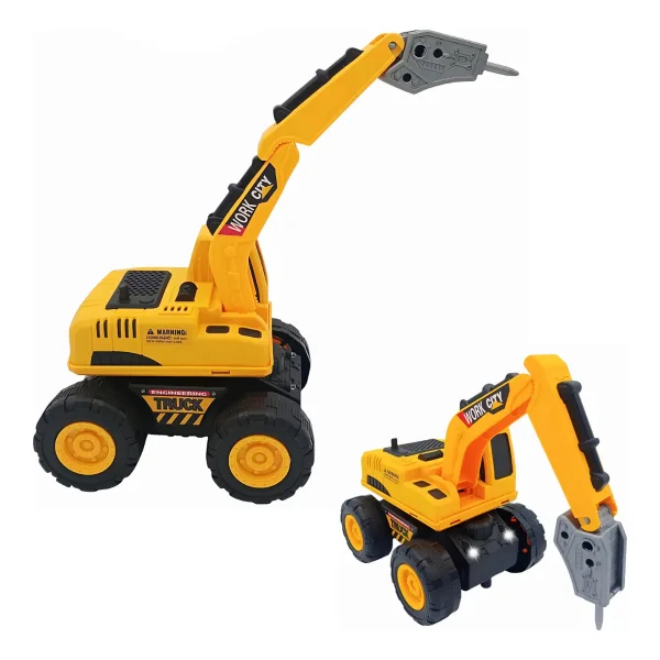 Camion De Construccion Con Luces Y Sonido Amarillo
