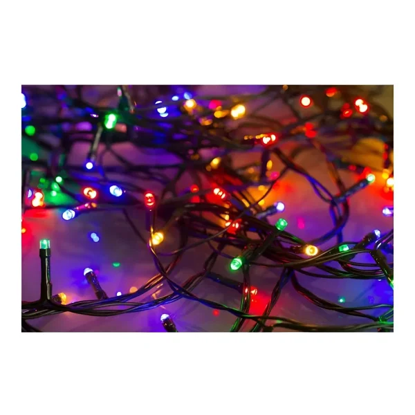 Luces De Navidad Led Multicolor Para Interior Y Exterior De 10 M Con 100 Luces Y Pilas