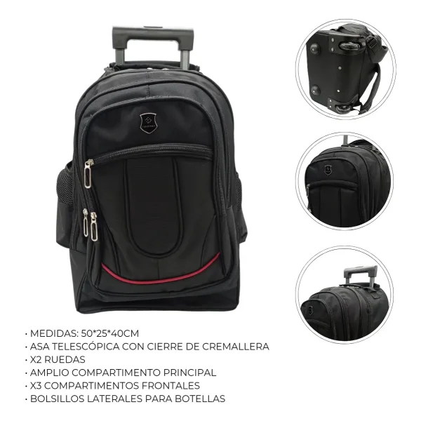 Mochila Carro 18 Pulgadas Escolar Carrito Viaje Capacidad