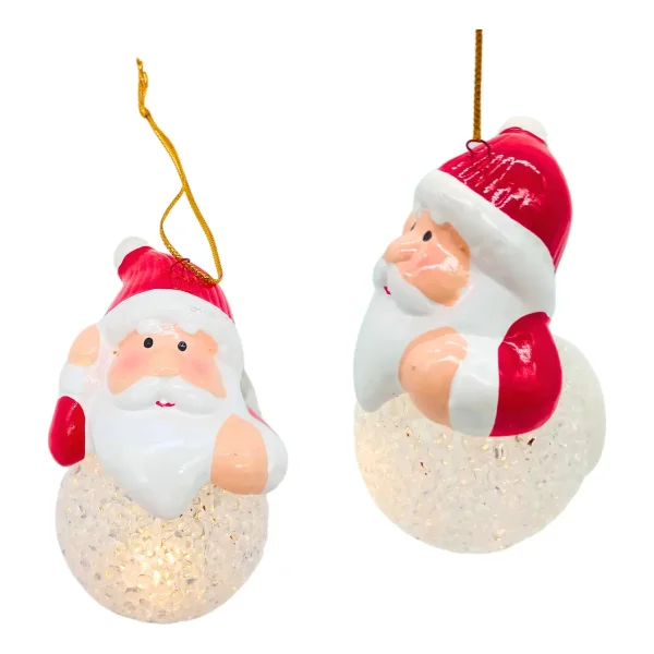 Bolas Navidad Adorno Navideño Con Luz Para Arbol Rojo Fantasía