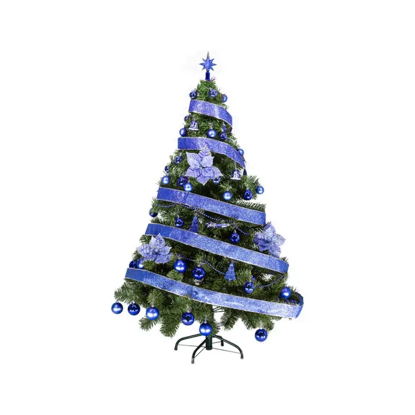 Arbol De Navidad Tronador De Lujo 1,50mts Pino Decorado Azul