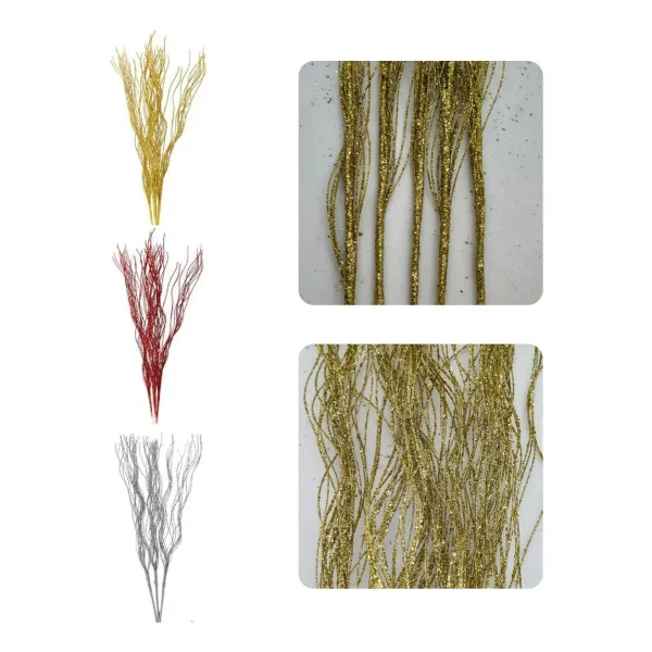 Adorno De Navidad Espiga Decoración Ramas Navideña Pack X5 Dorado Ramas Espiga
