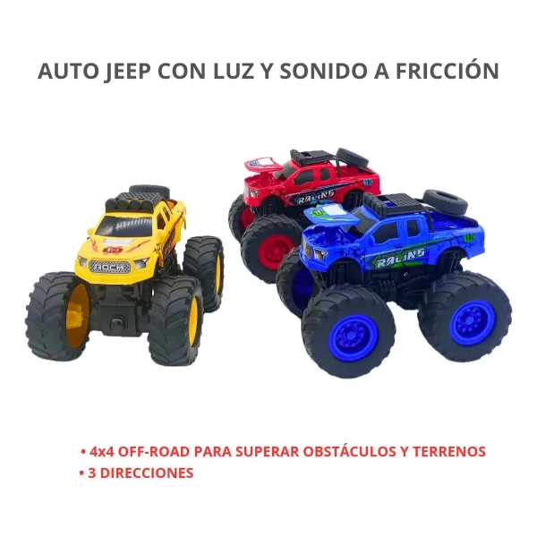 Vehículo Off Road Monster Giro 360 A Fricción Para Niños