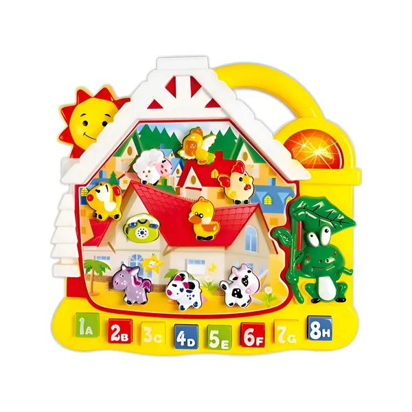 Piano Infantil Granja Sonidos Y Música 17 Teclas Amarillo Para 2-4 Años