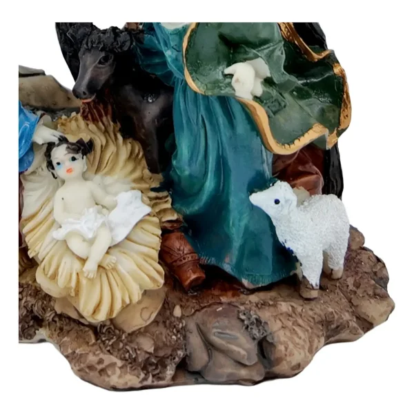 Pesebre Navideño Resina Artesanal Adorno Nacimiento Figuras