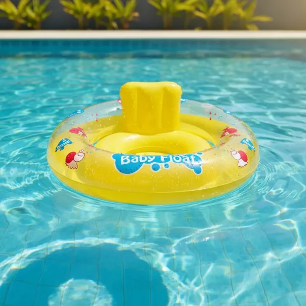 Aro Salvavidas Flotador Inflable Bebe Para Pileta 63cm Amarillo