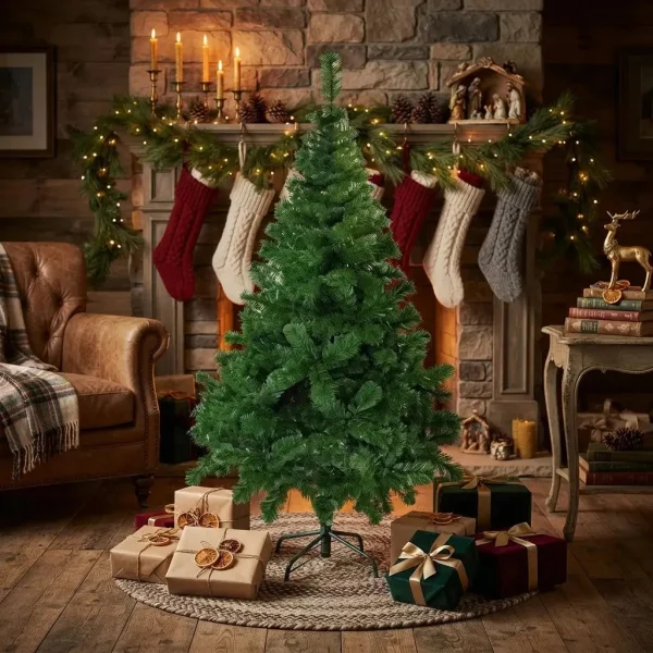 Arbol De navidad Tronador De Lujo Verde 1.20mts Base Metal