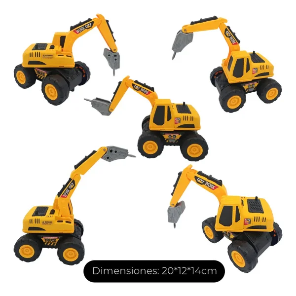Camion De Construccion Con Luces Y Sonido Amarillo