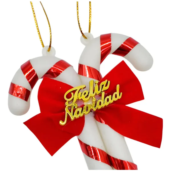 Adorno Colgante Baston De Caramelo Para Arbol De Navidad Rojo Bastón De Caramelo