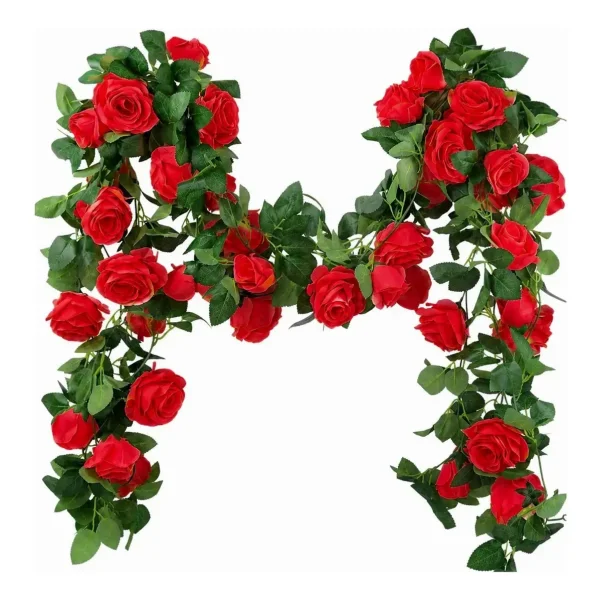 Flores Artificiales Enredadera Guía De Rosa Guirnalda 2mts