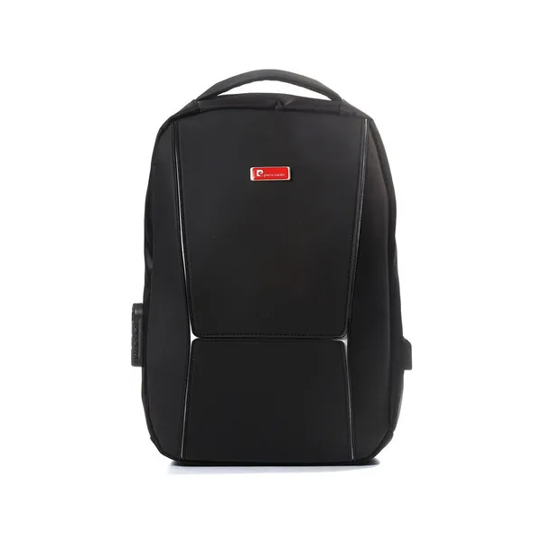 Mochila Pierre Cardin Portanotebook Color Negro Diseño De La Tela Liso
