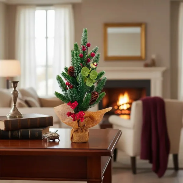 Arbol De Navidad Mini Pino Navideño De Mesa Decorado 40cm Verde