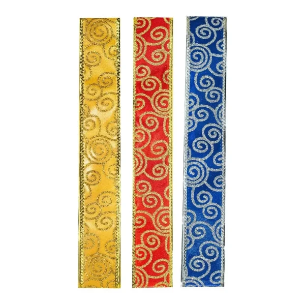 Cintas Navideñas Adornos Glitter 5cm 2,70mts Navidad