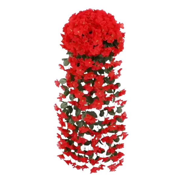 Ramo Flor Planta Colgante Pack X6 Jardin Artificial Interior Rojo