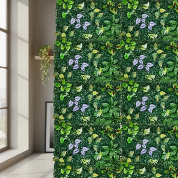 Jardín Vertical Artificial Flores Interior Exterior 40x60 Verde
