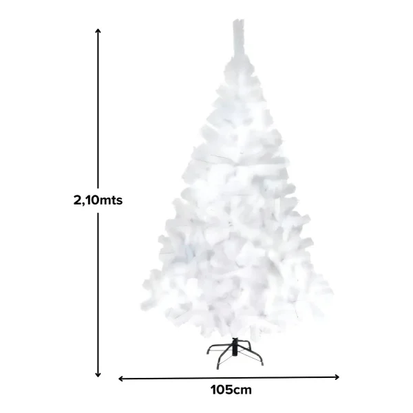 Arbol De Navidad Blanco Tronador De Lujo 2.10m