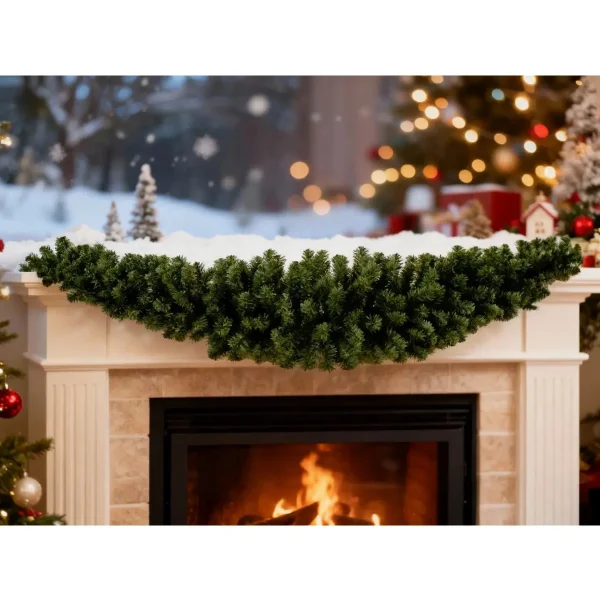 Guirnalda Rama Muerdago Curvo Navideño 2m X 30cm Deluxe Verde