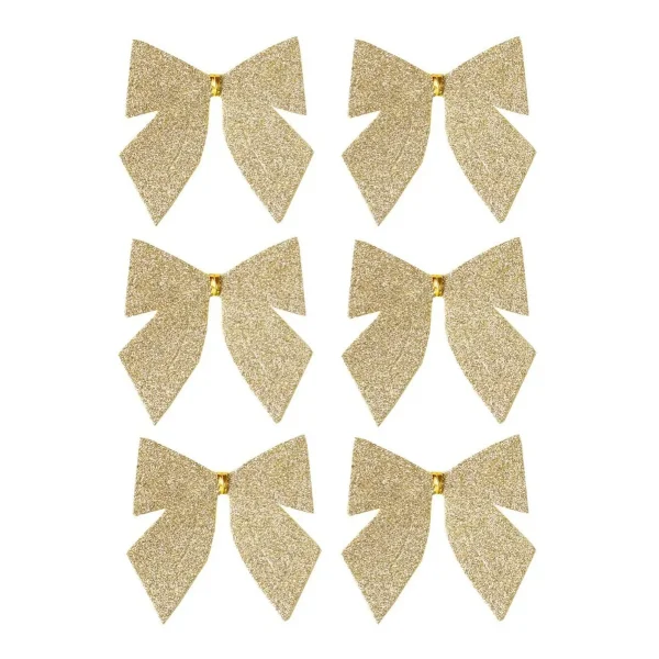 Moños Navidad Pack X6 Adornos Navideños Decoración Arbol