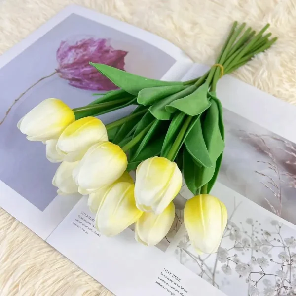 Tulipan Artificial Flores Artificiales Decoracion Ramo X10
