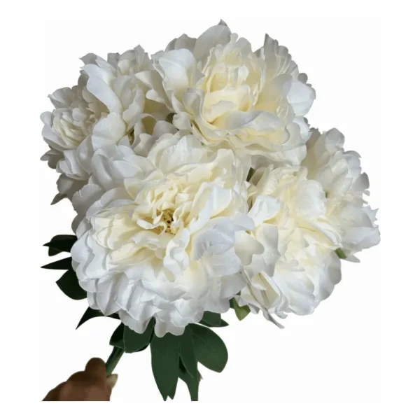 Ramo De Peonias Flores Artificiales 40cm Decoracion Calidad Bordó