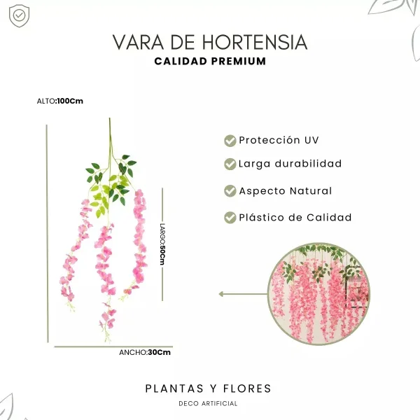 Flores Artificiales Vara Pack X12 Enredadera Colgante Guia