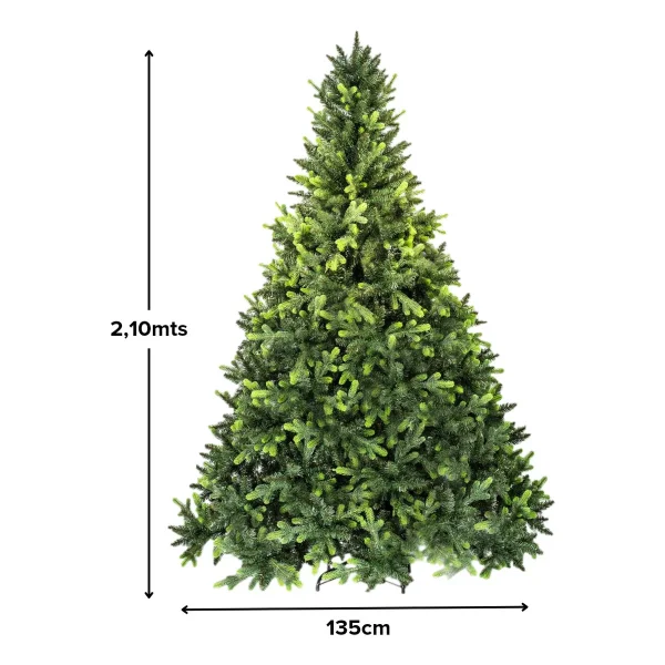 Arbol De Navidad Pino Natural Super Real 2.10mts Verde