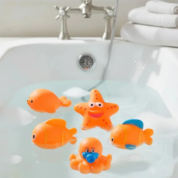 Juguetes Baño Para Bebe 6 Unidades Goma Plastico