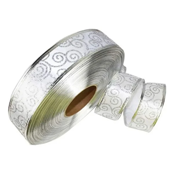 Cintas Navideñas Pack X3 Adornos Glitter 5cm 2,70mts Navidad