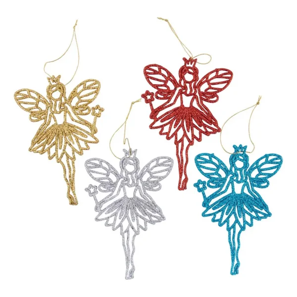 Adornos Navideños Hadas Para Arbolito De Navidad 15cm X4u