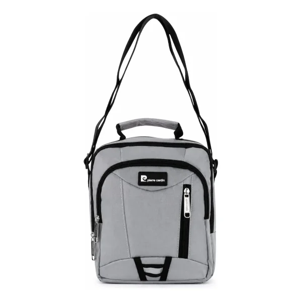Morral Hombre Bandolera Organizador Bolsito Casual Urbana Gris Lisa
