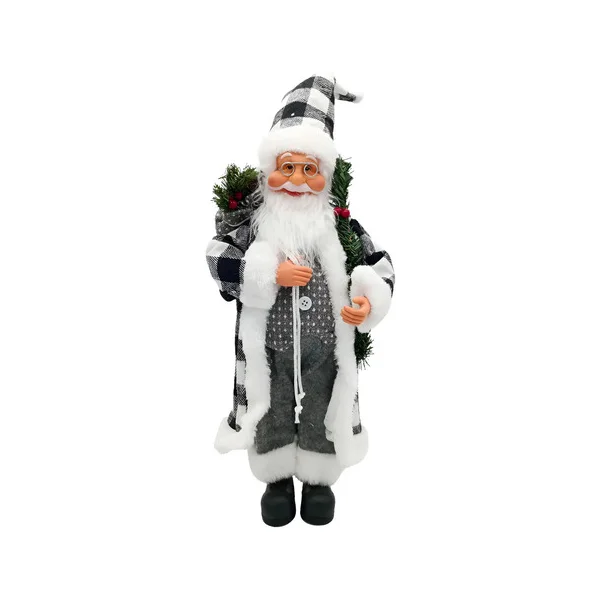 Papa Noel Muñeco De Navidad Adorno Decoracion Color Gris
