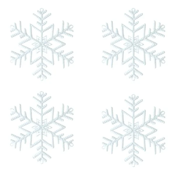 Adorno Colgante Copo De Nieve Decoración Navidad X4 Blanco