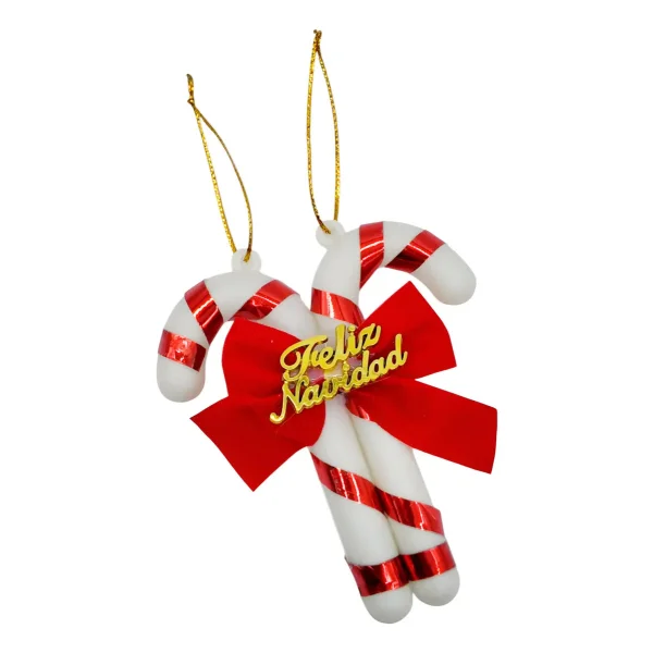 Adorno Colgante Baston De Caramelo Para Arbol De Navidad Rojo Bastón De Caramelo