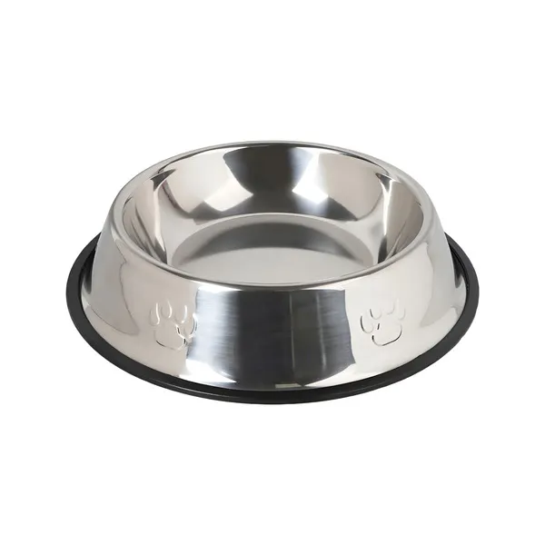Plato Bebedero Mascota Para Agua Comida Perro Gato Plateado