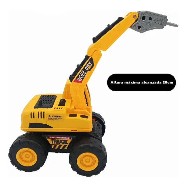 Camion De Construccion Con Luces Y Sonido Amarillo