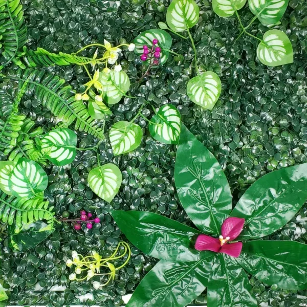 Jardín Vertical Cesped Artificial Flores Muro Verde 40x60 Verde