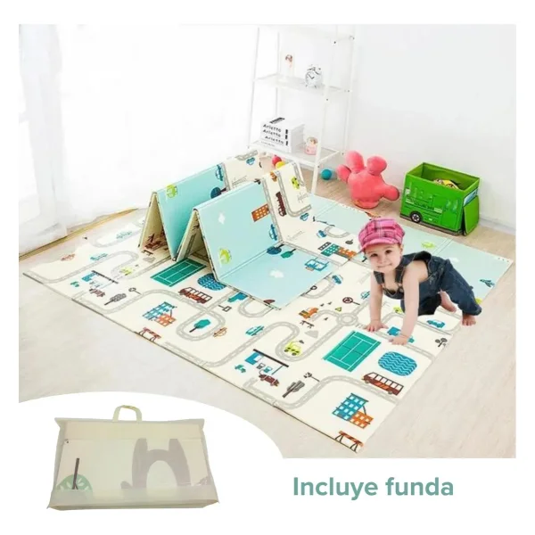 Alfombra Antigolpes Reversible Bebe Plegable 120x180cm