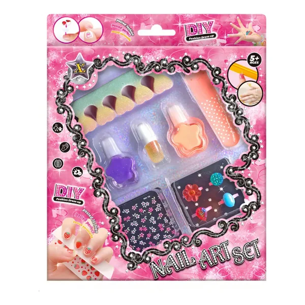 Kit De Manicura Infantil Uñas Con Esmaltes Y Accesorios