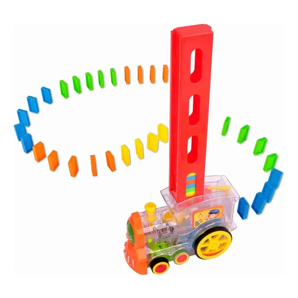 Domino Tren Electrico Con Luz Y Sonido 86 Fichas Multicolor