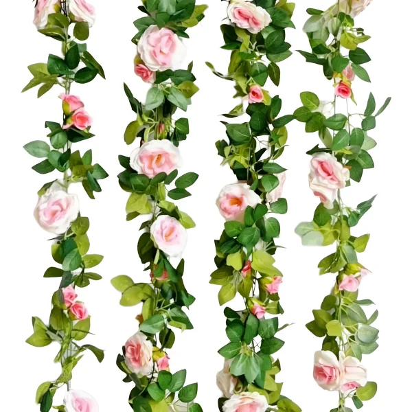Flores Artificiales Enredadera Guía De Rosa Guirnalda 2mts