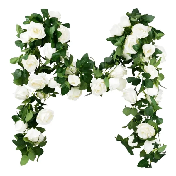 Flores Artificiales Enredadera Guía De Rosa Guirnalda 2mts