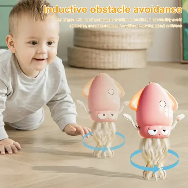Pulpo Calamar Bailarín Juguete Bebé Niños Luz Musica Usb Naranja