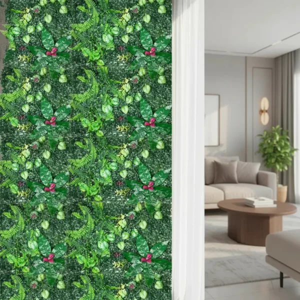 Jardín Vertical Cesped Artificial Flores Muro Verde 40x60 Verde
