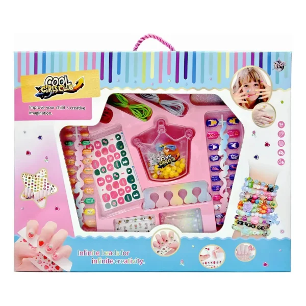 Set De Belleza Manicura Juguete 2 En 1 Uñas Bijou Pulseras