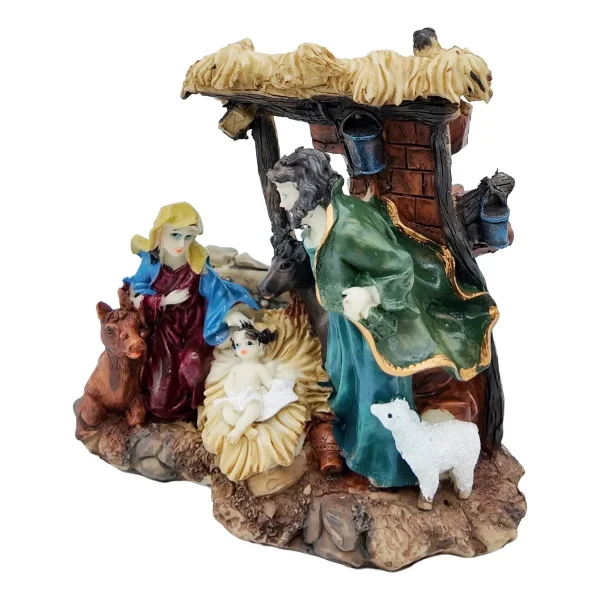 Pesebre Navideño Resina Artesanal Adorno Nacimiento Figuras