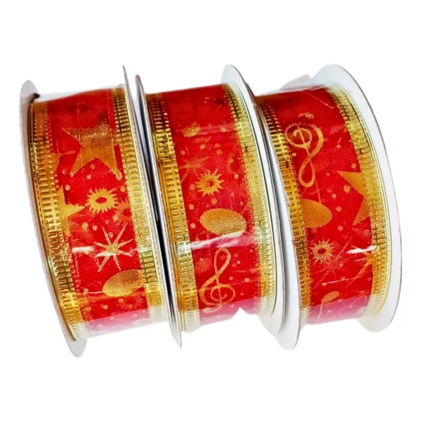 Cintas Navideñas Adornos Decoración Navidad 2,5cm 2,7mts