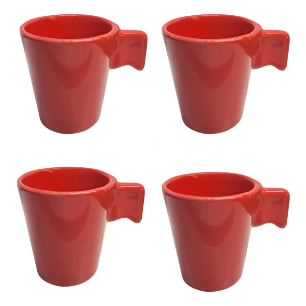 Set X4 Taza Francesa De Cerámica Para Café 85ml