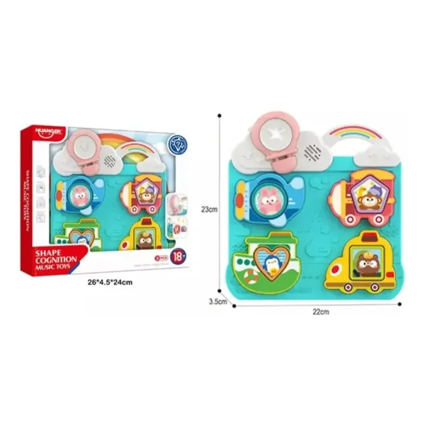 Tablero Interactivo Encastre Bebé Montessori Luz Sonido Rosa