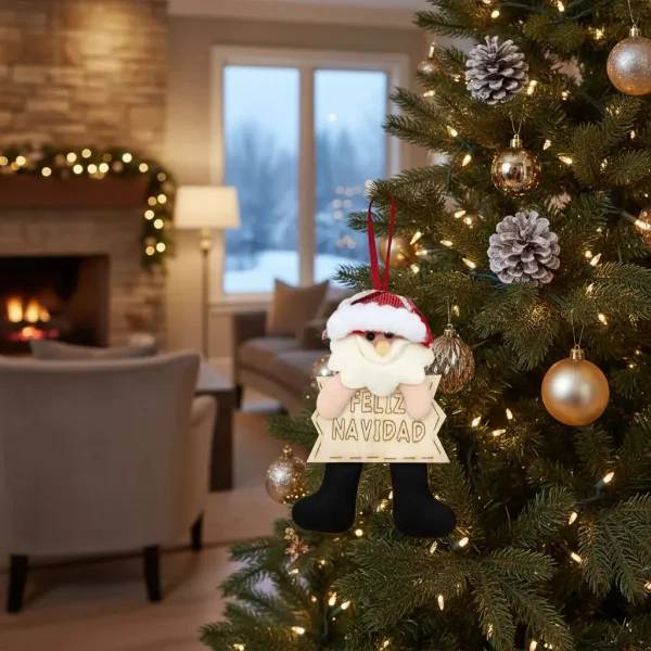 Adornos Navideños Colgante De Paño Decoración Navidad 15cm Rojo Colgante De Paño